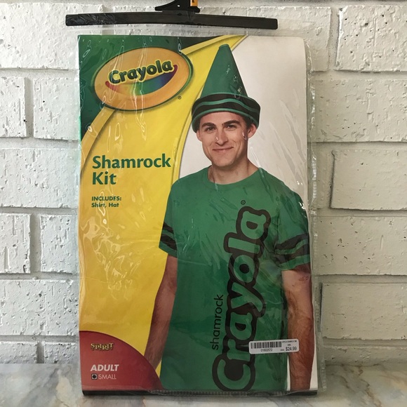 Crayola Shamrock Kit with Green Shirt and Hat Adult Size Small Halloween - Picture 1 of 6